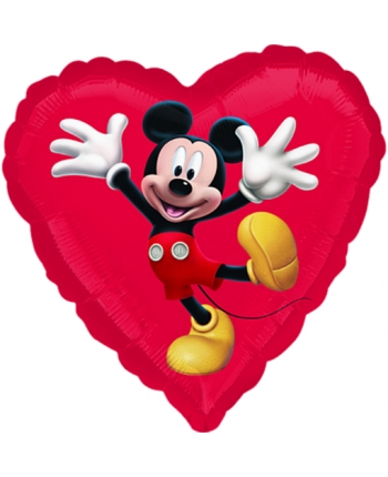 Hračka - Héliový balónik srdce - Mickey - 45 cm