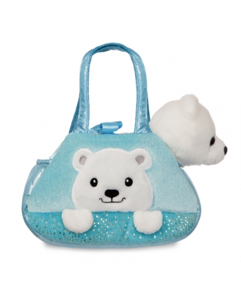 Hračka - Plyšová kabelka modrá s ľadovým medveďom - Fancy Pals (20,5 cm)