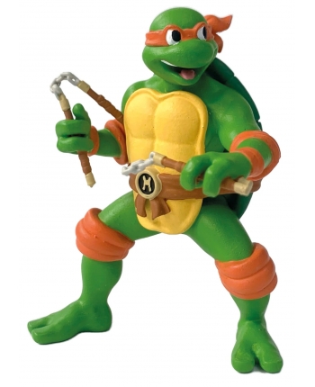 Hračka - Figúrka Michelangelo so zbraňami - oranžový - Ninja korytnačky - 9 cm