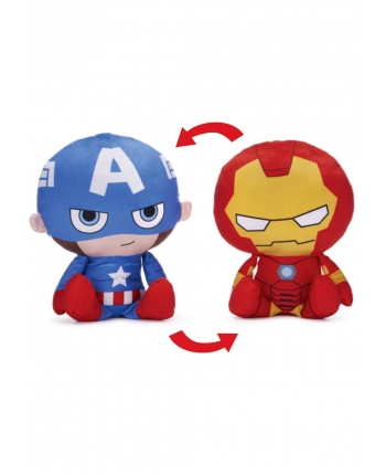 Hračka - Plyšová obojstranná postavička - Kapitán Amerika a Iron Man - Marvel - 28 cm