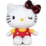 Hračka - Plyšová mačička červená - Hello Kitty - 22 cm