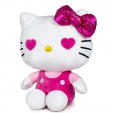 Hračka - Plyšová mačička cyklamenová - Hello Kitty - 22 cm