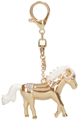 Hračka - Prívesok kovový - koník Horses Dreams - zlatý - 6,5 cm 